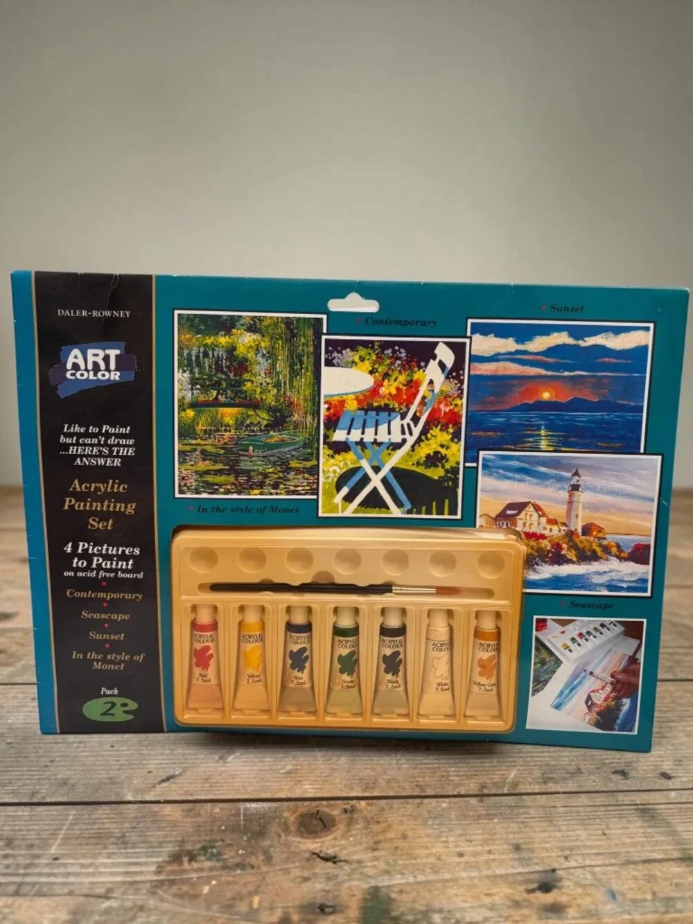 Daler-Rowney Art Color Acrylic Painting Kit With 4 Pictures To Paint On Acid-Fre